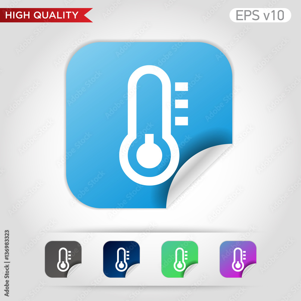 Thermometer icon. Button with weather icon. Modern UI vector. Thermometer icon. Button with weather icon. Modern UI vector.