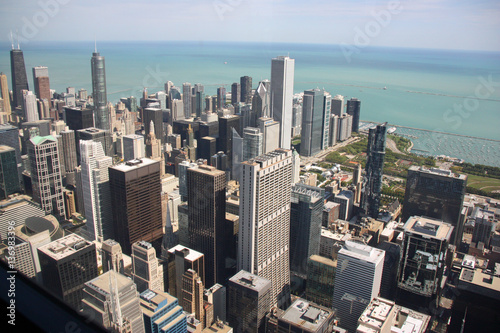 La skyline de Chicago et le lac Michigan , USA