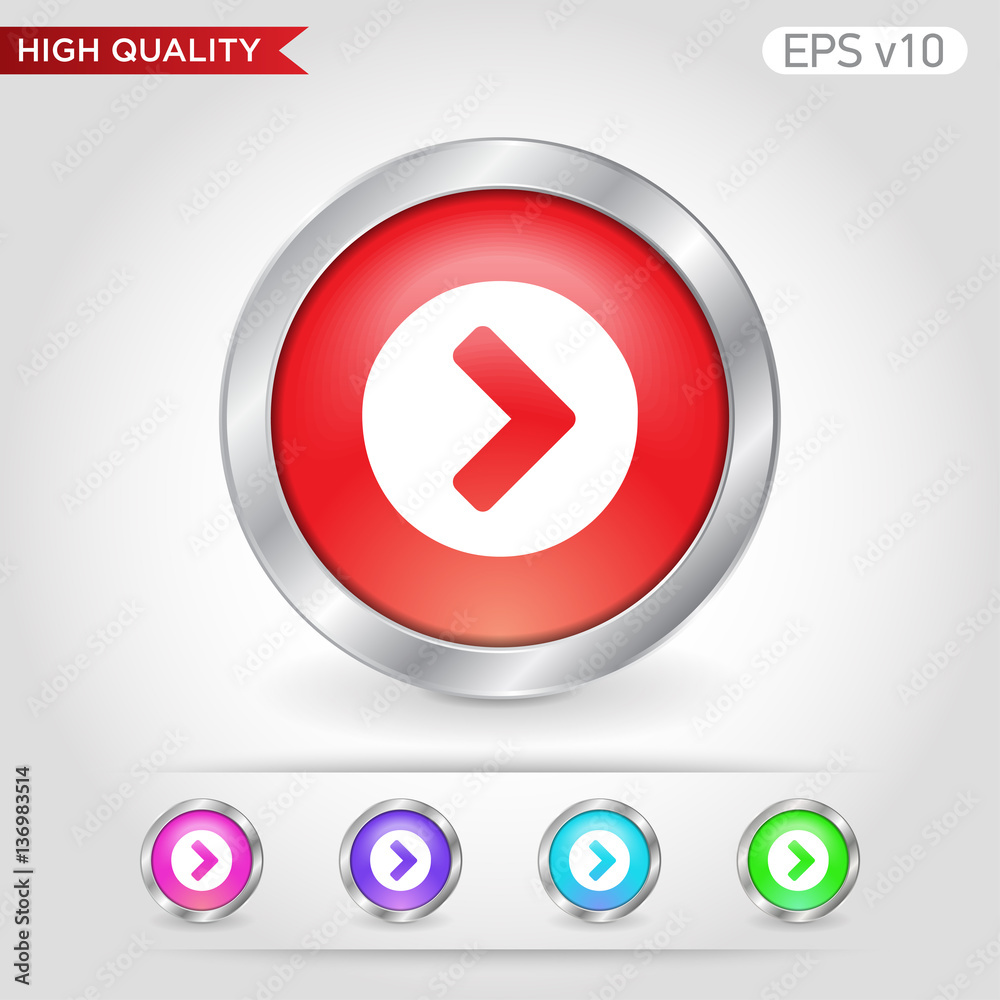 Right arrow icon. Button with right arrow icon. Modern UI vector. Right arrow icon. Button with right arrow icon. Modern UI vector.