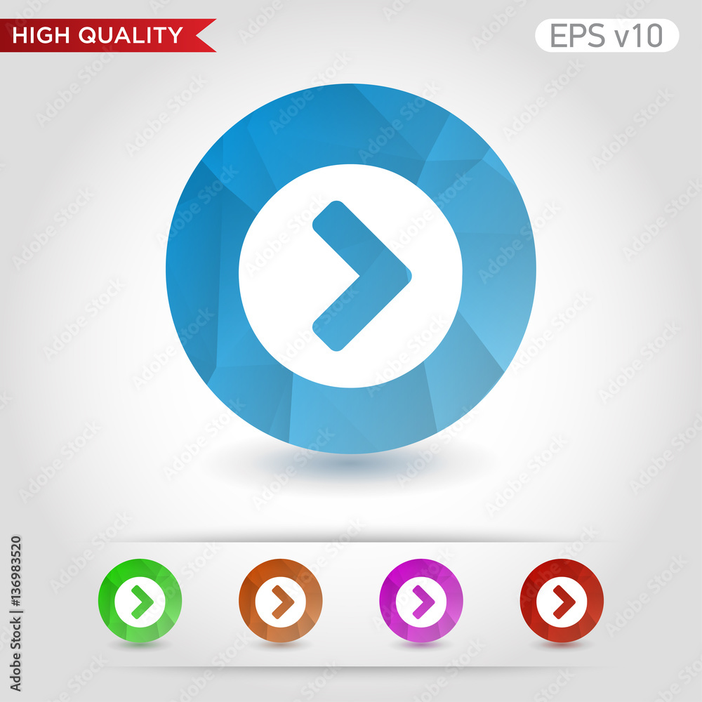 Right arrow icon. Button with right arrow icon. Modern UI vector. Right arrow icon. Button with right arrow icon. Modern UI vector.