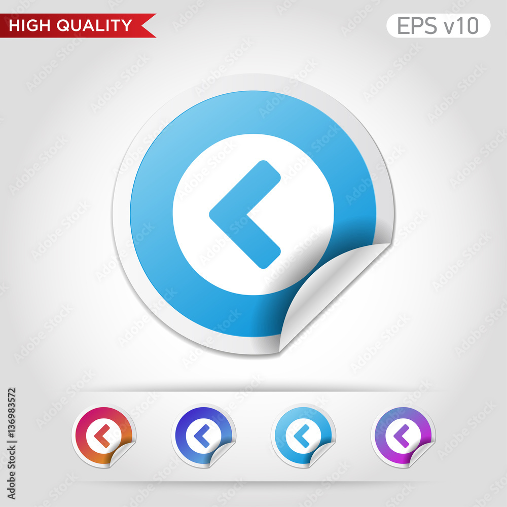 Left arrow icon. Button with left arrow icon. Modern UI vector. Left arrow icon. Button with left arrow icon. Modern UI vector.