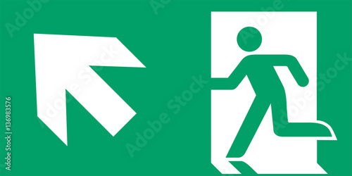 ISO 7010 E001 Emergency exit (left hand)