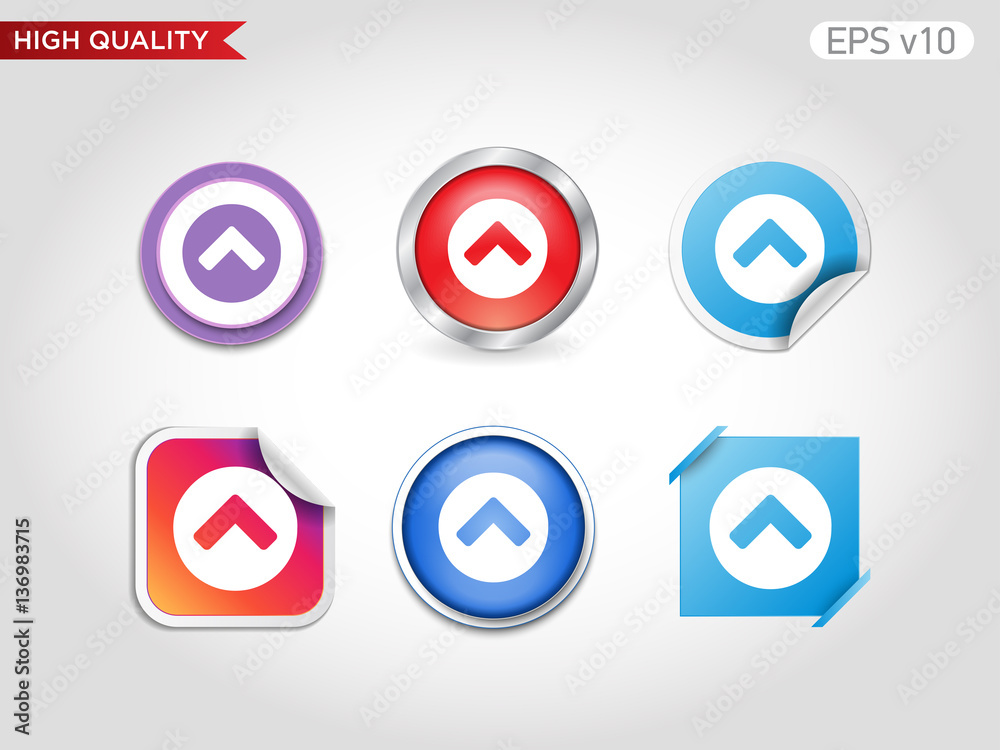 Up arrow icon. Button with up arrow icon. Modern UI vector. Up arrow icon. Button with up arrow icon. Modern UI vector.