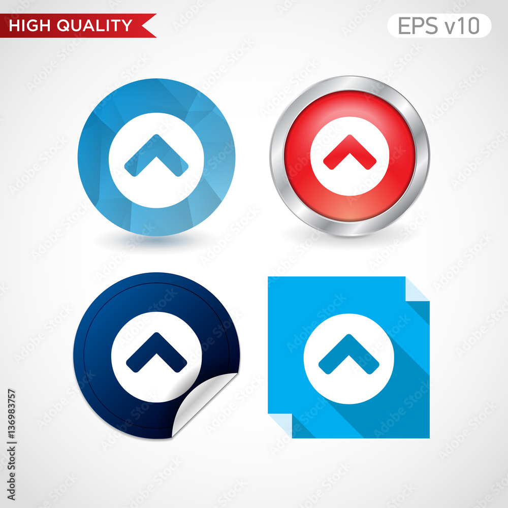 Up arrow icon. Button with up arrow icon. Modern UI vector.