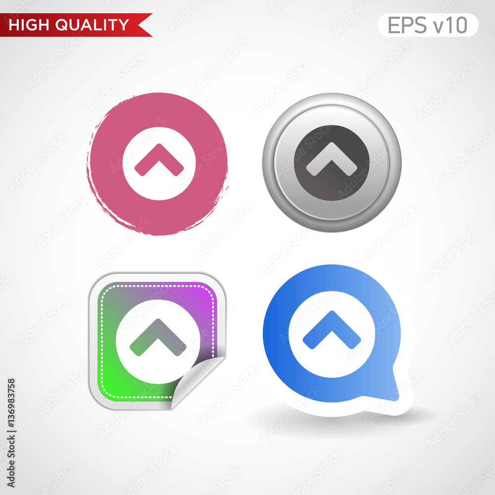 Up arrow icon. Button with up arrow icon. Modern UI vector. Up arrow icon. Button with up arrow icon. Modern UI vector.