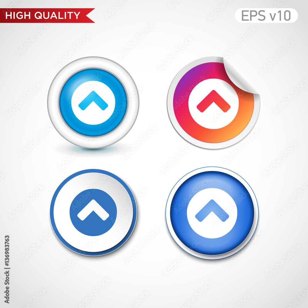 Up arrow icon. Button with up arrow icon. Modern UI vector. Up arrow icon. Button with up arrow icon. Modern UI vector.