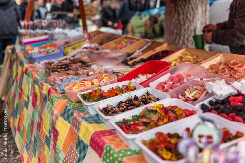 Candies selling on a street stall