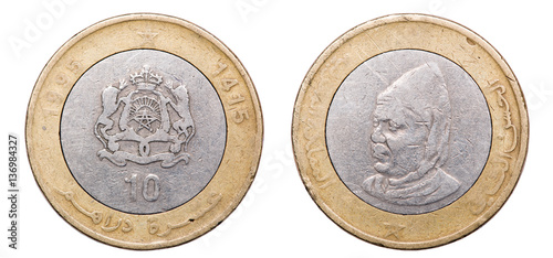 Wallpaper Mural Coin 10 dirham. Profile of King Hassan II. Morocco. year 1995 Torontodigital.ca