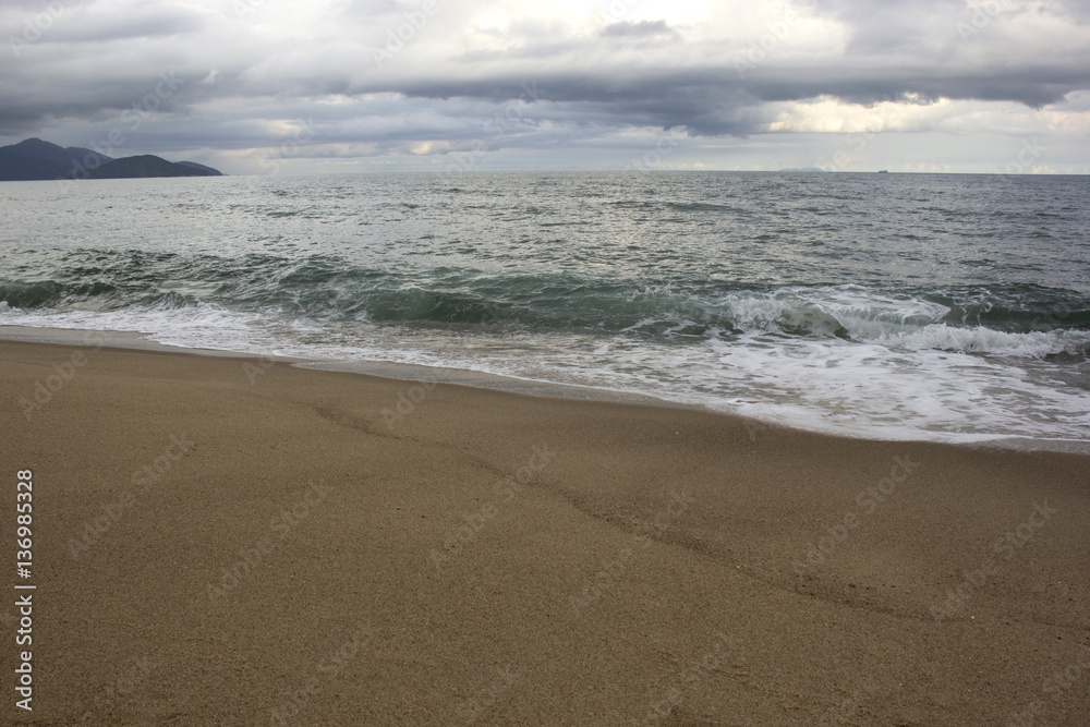 Beautiful view of Caraguatatuba beach, north coast of the state Beautiful view of Caraguatatuba beach, north coast of the state