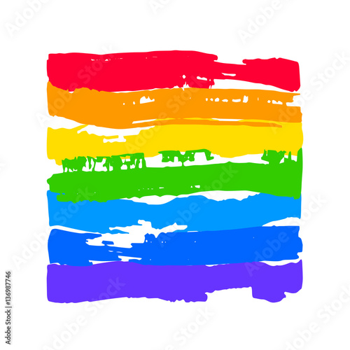 Rainbow in LGBT flag colors  gay pride. Vector spectrum. 