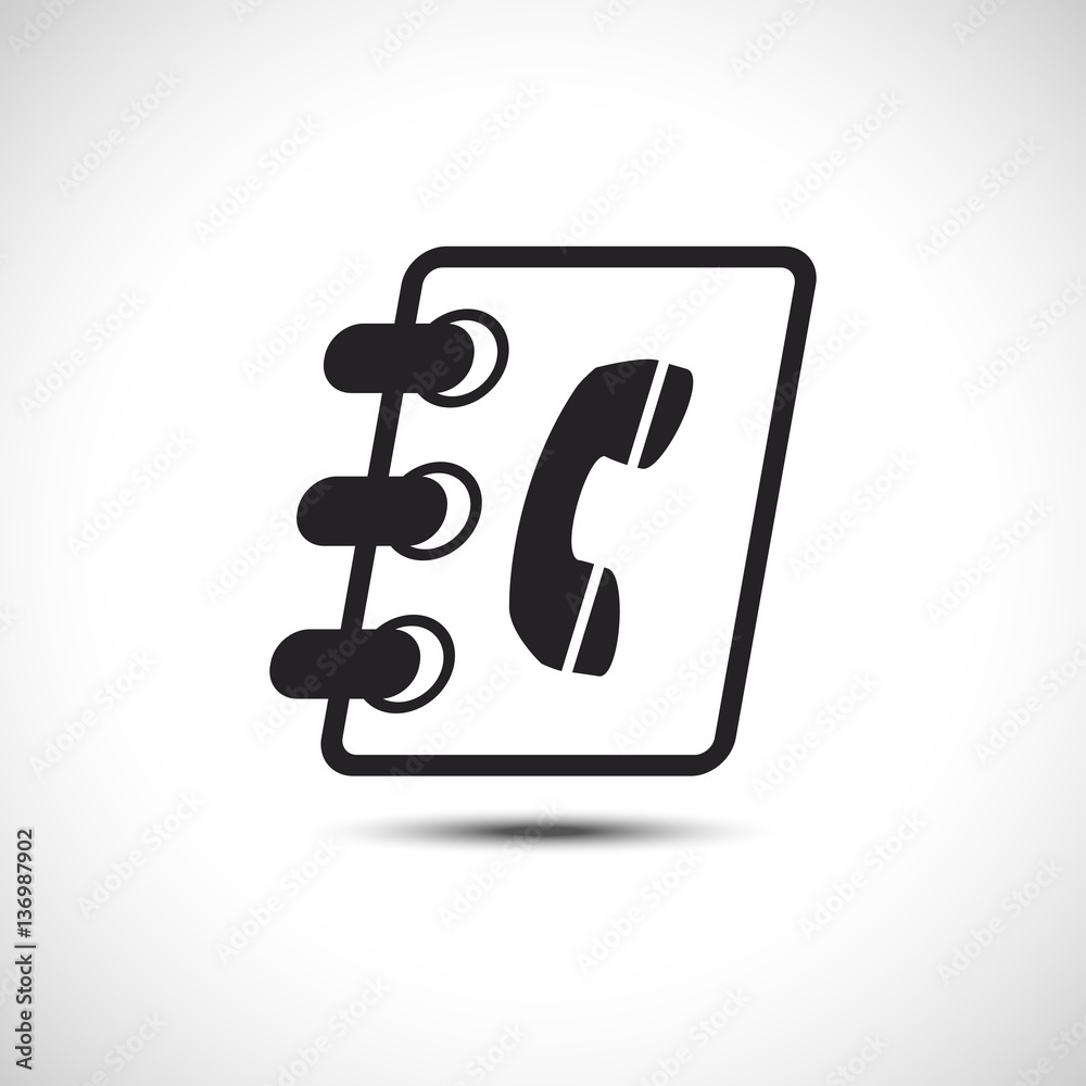 Isolated Phonebook. Address Book Flat Web Icon. Vector Symbol. Isolated Phonebook. Address Book Flat Web Icon. Vector Symbol.