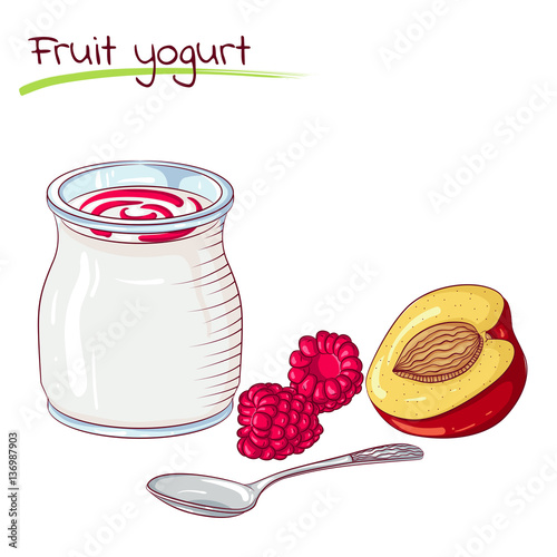 Fruits and yogurt
