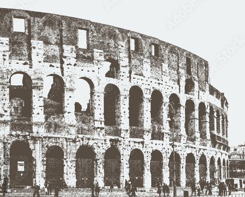 Vector image of the Roman Colosseum