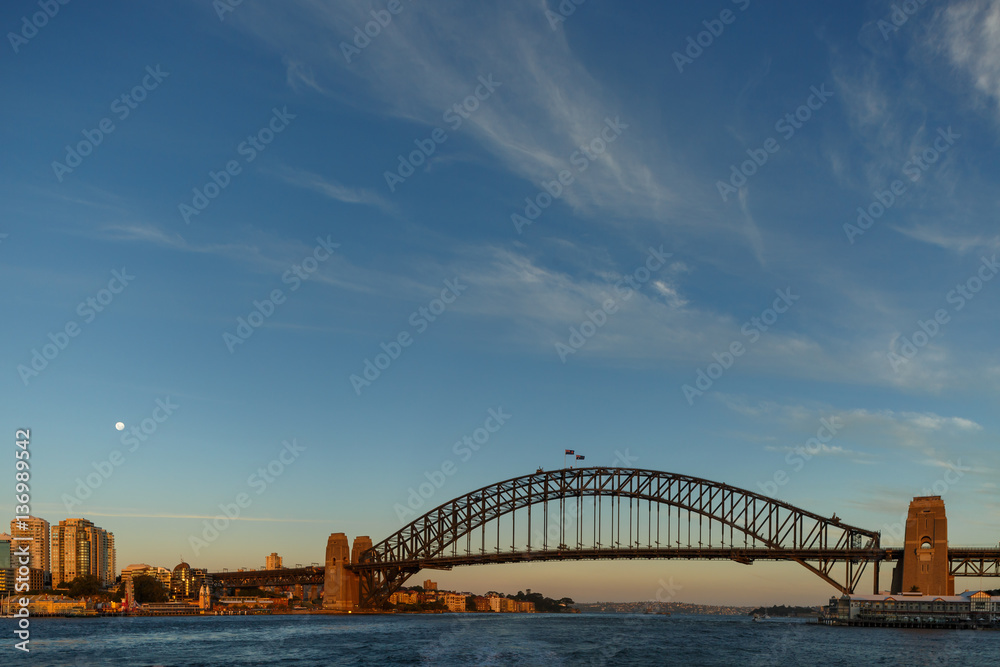 Sydney's Harbour Bridge at dusk