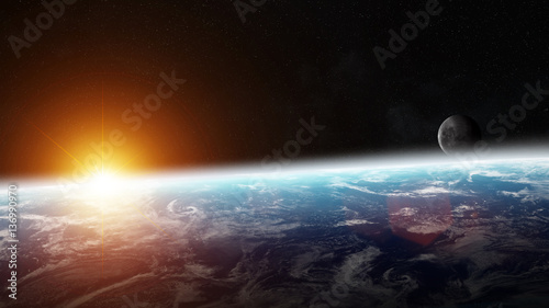 Fototapeta Naklejka Na Ścianę i Meble -  Planet Earth in space 3D rendering elements of this image furnis