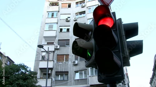 Traffic light in a city