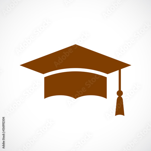 Graduation mortar cap vector icon