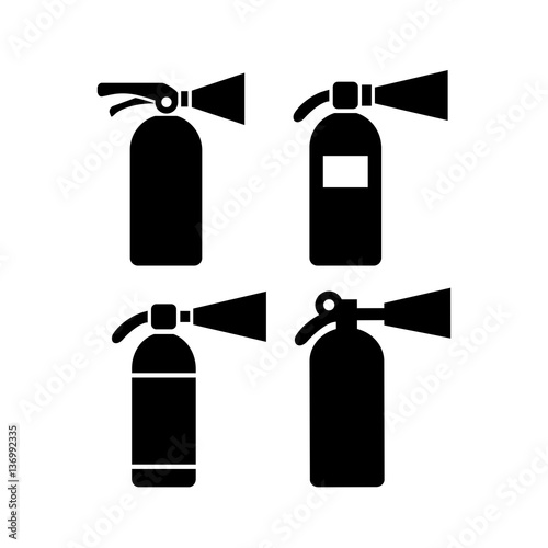 Fire extinguisher vector icon set