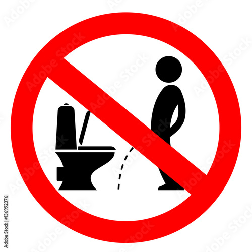 No peeing on the floor vector sign