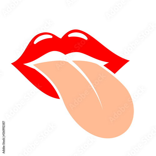 Tongue mouth vector icon