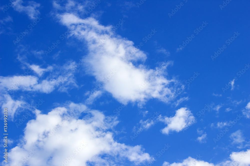 Blue sky with beautiful clouds. Good weather. Changes in the weather Blue sky with beautiful clouds. Good weather. Changes in the weather