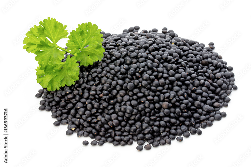 Lentin beluga. Black Lentins.Isolated on the white background. Lentin beluga. Black Lentins.Isolated on the white background.
