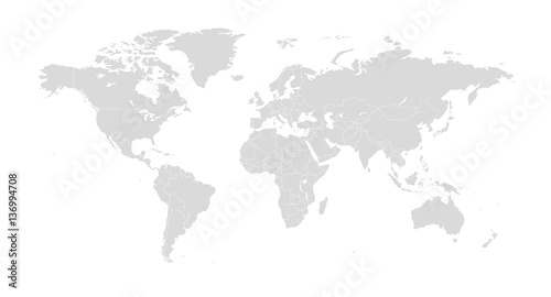 Outline Illustration of the world (with country borders)