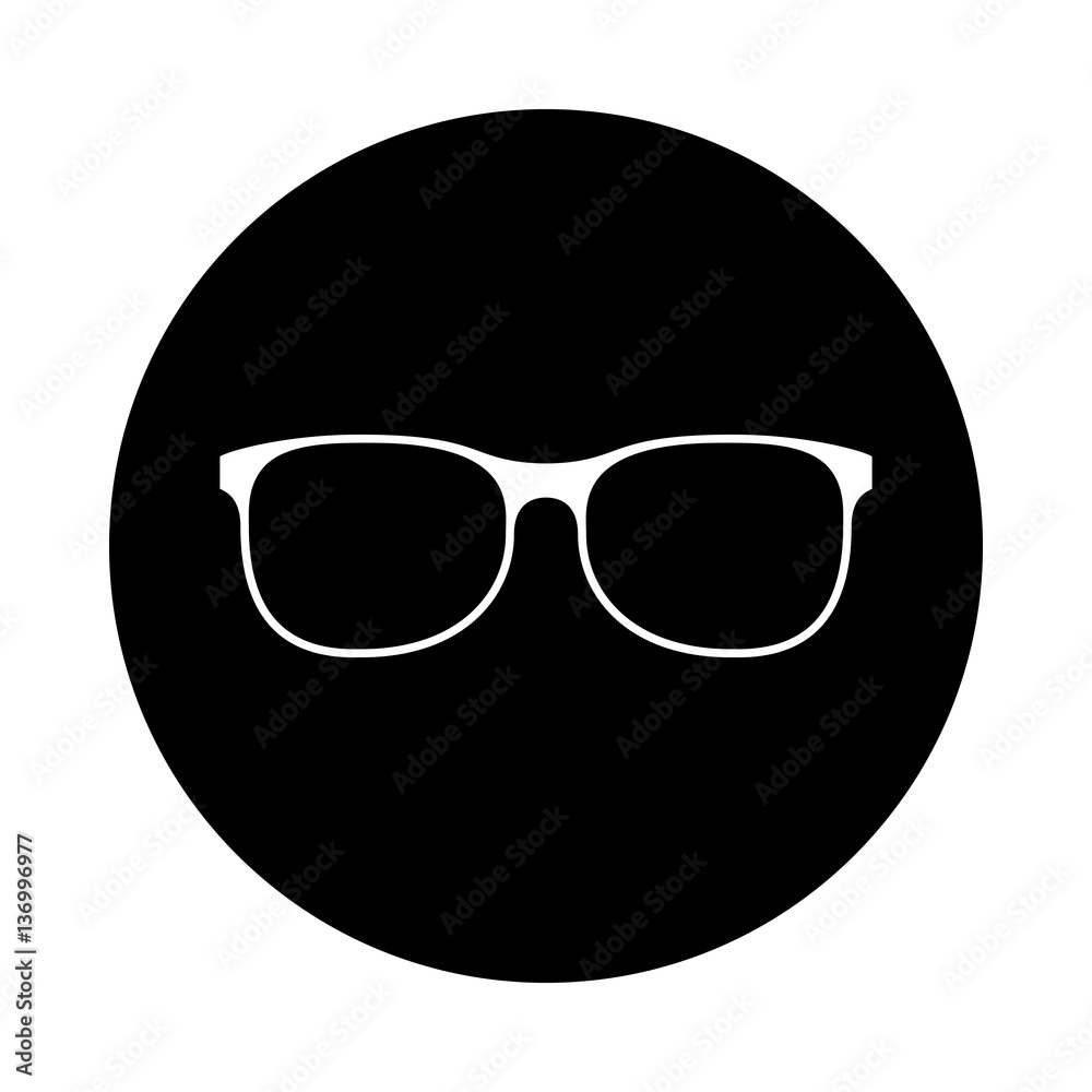 Glasses icon. Black round icon isolated on white background. Round icon. Glasses silhouette. Simple circle icon. Web site page and mobile app design element. Glasses icon. Black round icon isolated on white background. Round icon. Glasses silhouette. Simple circle icon. Web site page and mobile app design element.