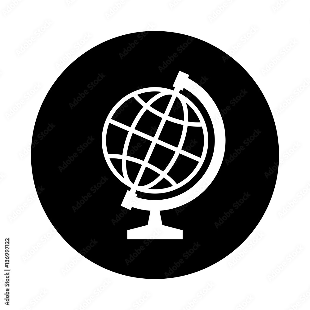 Globe icon. Black icon isolated on white background. Round icon. Globe silhouette. Simple circle icon. Web site page and mobile app design vector element. Globe icon. Black icon isolated on white background. Round icon. Globe silhouette. Simple circle icon. Web site page and mobile app design vector element.