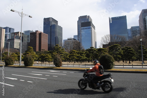 Japanese Biker / City Building Tokyo / Japan