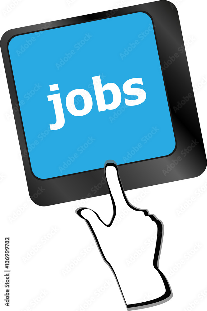 Computer keyboard with JOB enter key - business concept Computer keyboard with JOB enter key - business concept