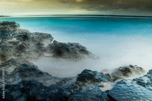 Long exposure ocean front Cuba. photo