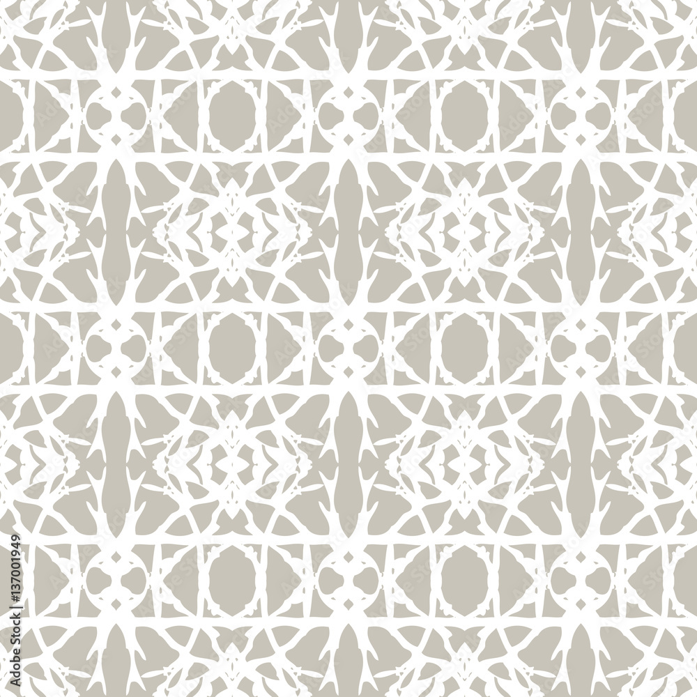 Lace pattern with white shapes in art deco style