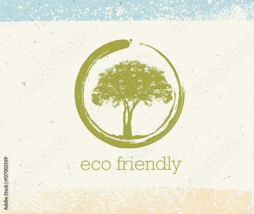Holistic Therapy Tree With Roots On Organic Paper Background. Natural Eco Friendly Medicine Vector Concept