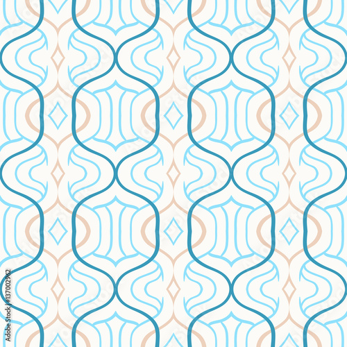 Vector simple Moroccan pattern in blue and white