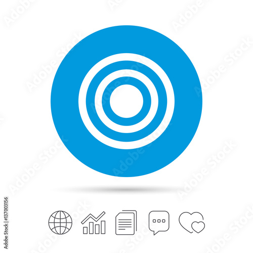 Target aim sign icon. Darts board symbol.