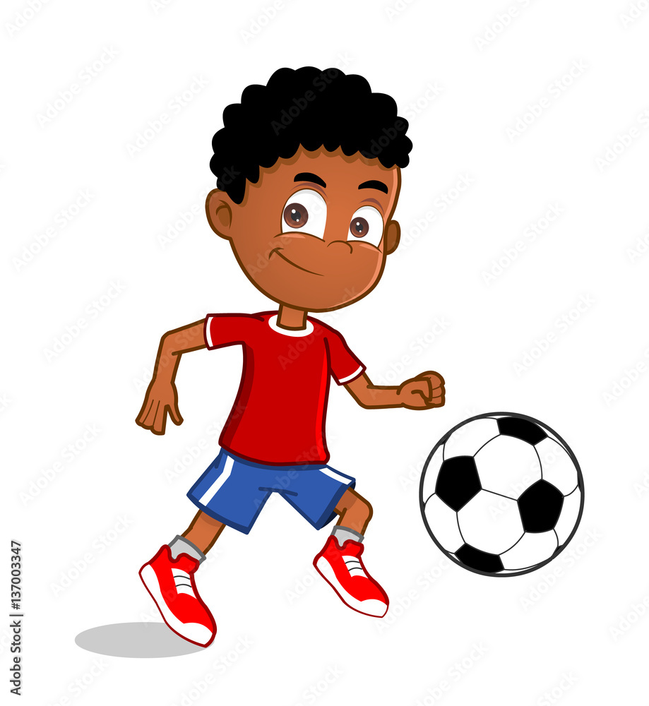 African american boy playing football