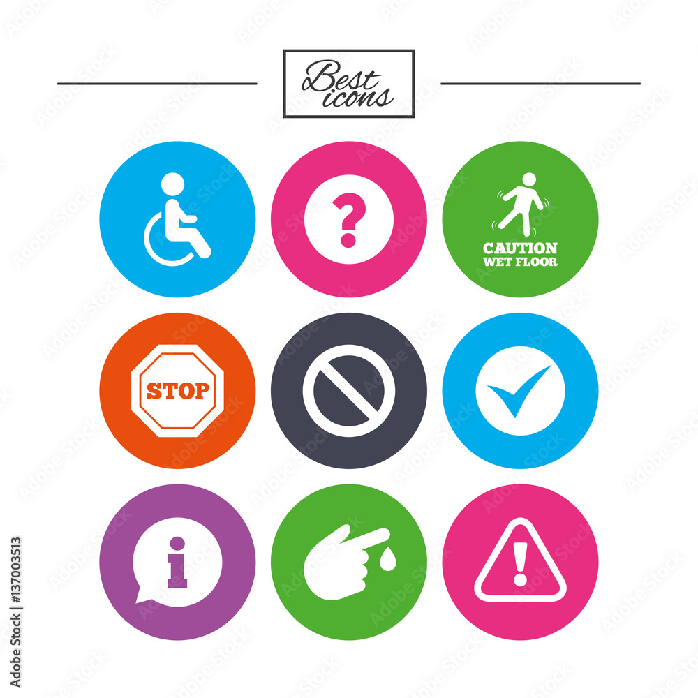 Attention caution icons. Information signs. Attention caution icons. Information signs.