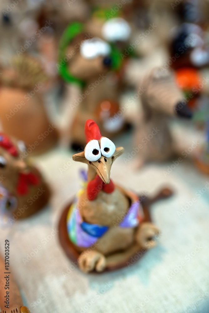 Funny toy rooster souvenir