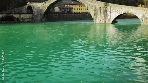 A famous Bridge of Mary Magdalene as known as Bridge of the Devil in Italy, 4K photo