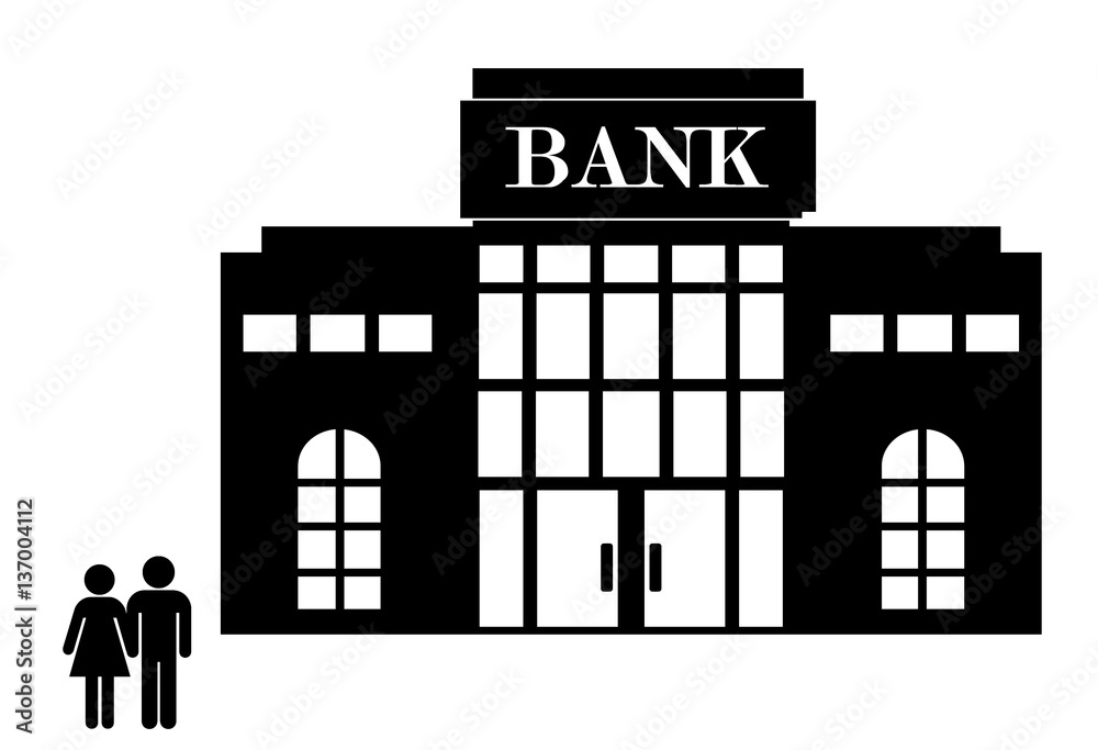 Fototapeta premium Banque et couple