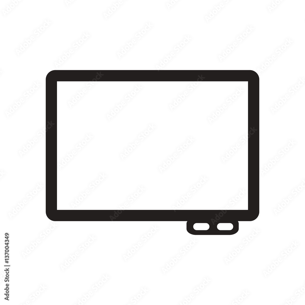 flat icon in black and white style interactive whiteboard  