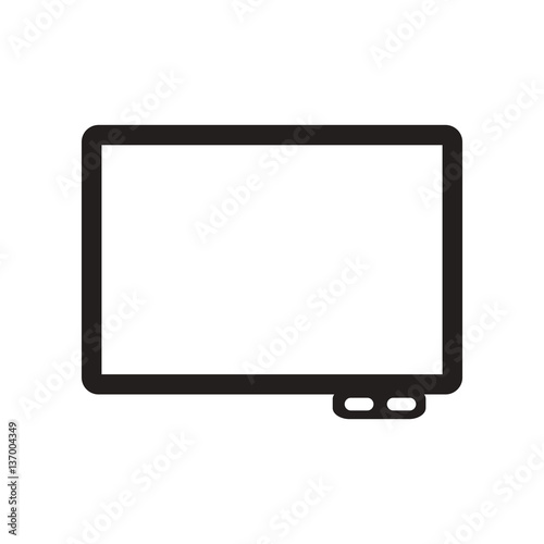flat icon in black and white style interactive whiteboard  