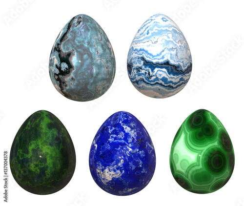 Set of   stone eggs
 photo