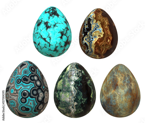 Set of stone eggs 