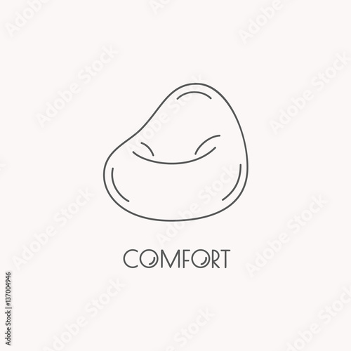 Bean bag chair line style logo
