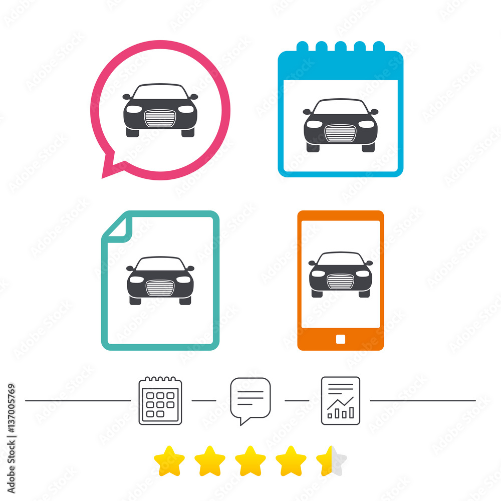 Car sign icon. Delivery transport symbol. Car sign icon. Delivery transport symbol.