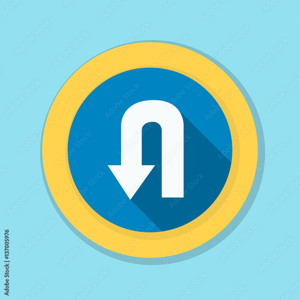 U-Turn roadsign sign illustration U-Turn roadsign sign illustration