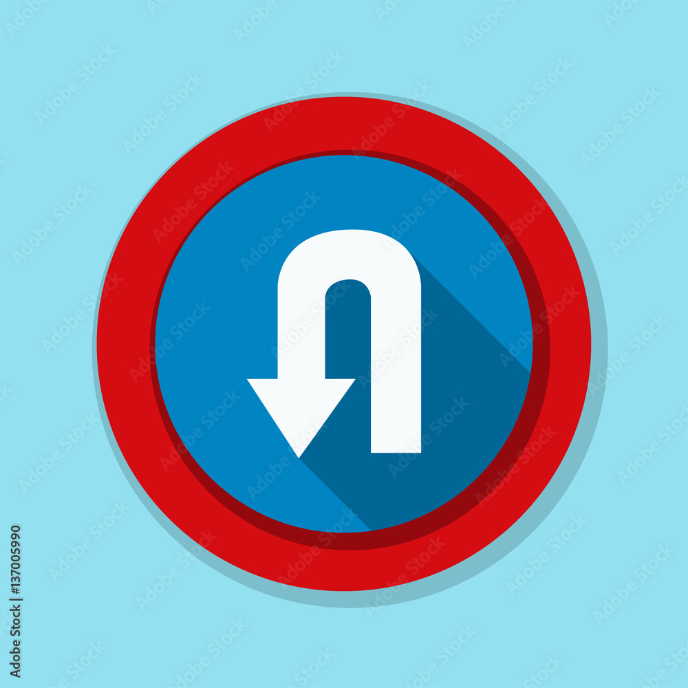 U-Turn roadsign sign illustration U-Turn roadsign sign illustration