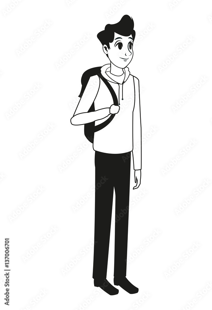 young man bag stylish outline vector illustration eps 10 young man bag stylish outline vector illustration eps 10